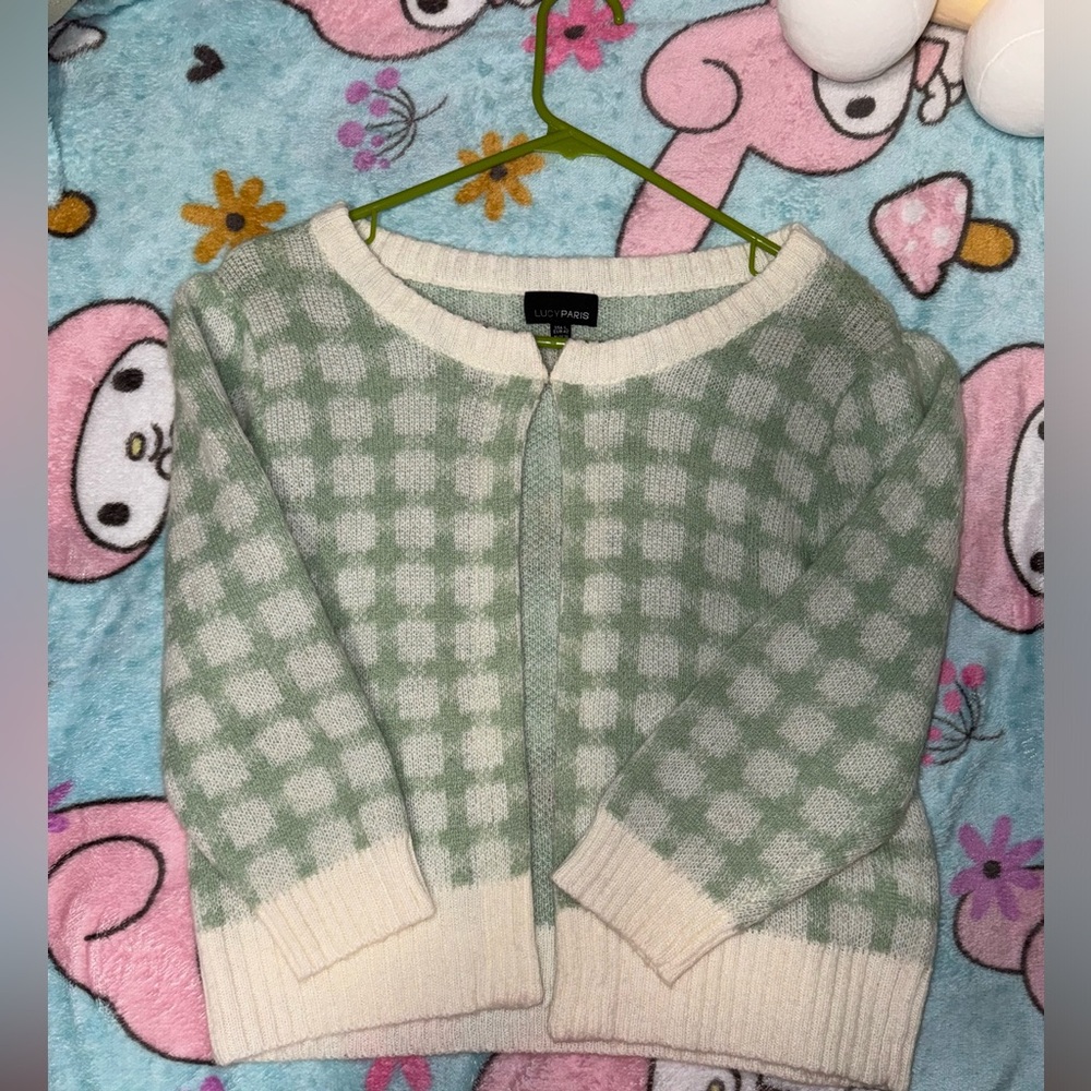 Lucy Paris Gingham Cropped Cardigan